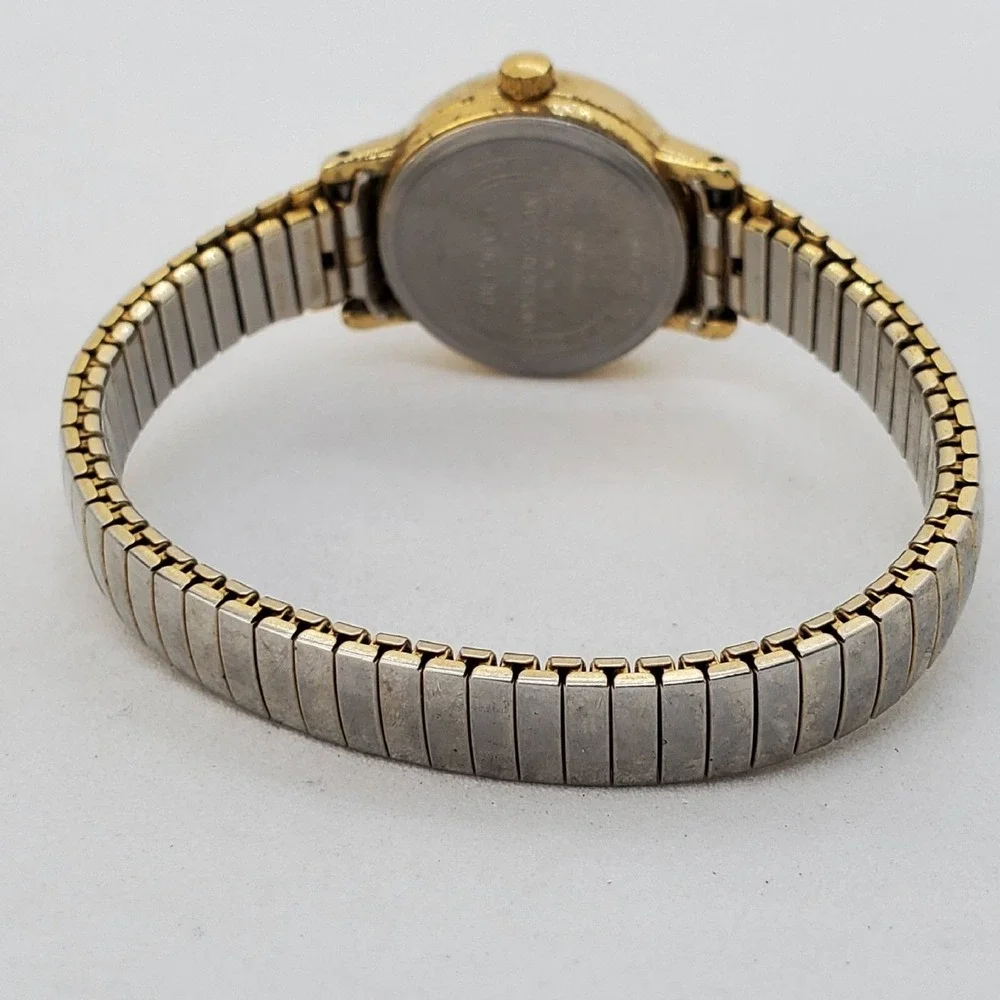 ACQUA Timex 24MM Watch Women White‎ Dial Gold Tone Case Bracelet 6